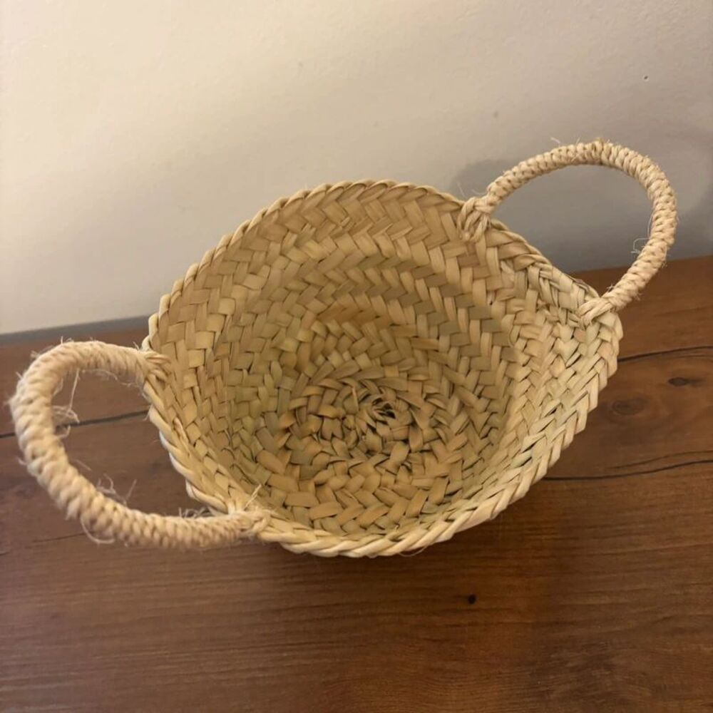 Morocco Basket Handwoven Natural Palm Leaves Mini basket